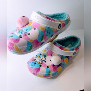Crocs Disney Pixar Toy Story Fluffy Festival Clogs Unicorn Pom Pom Charm Size 9W